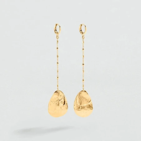 Pendientes Largos Agatha Paris Calma Pétalos Baño Oro 02380798-157-TU