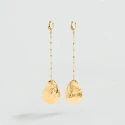 Pendientes Largos Agatha Paris Calma Pétalos Baño Oro 02380798-157-TU