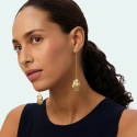 Pendientes Largos Agatha Paris Calma Pétalos Baño Oro 02380798-157-TU