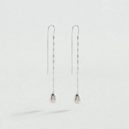 Pendientes Largos Agatha Paris Calma Gota Baño Plata 02351525-064-TU
