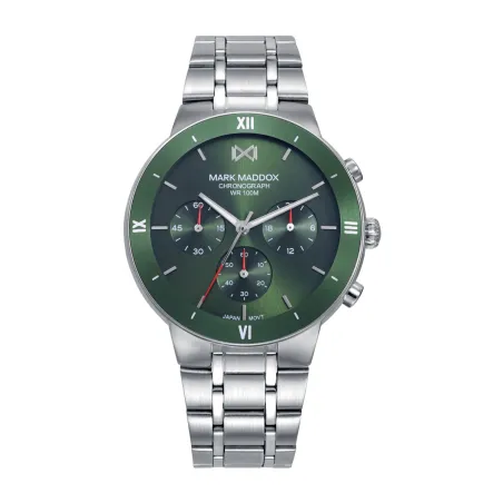 Reloj Mark Maddox Plateado y Verde Cronógrafo Hombre HM1036-67