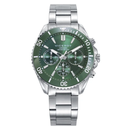 Reloj Viceroy Heat Plateado y Verde Cronógrafo Hombre 41179-67