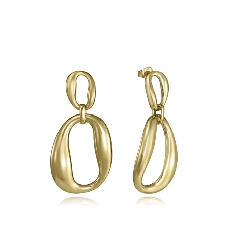 Pendientes Viceroy Fashion Óvalos Colgantes Acero Baño Oro Mujer 15205E01012