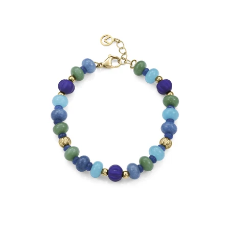 Pulsera Viceroy Fashion Piedras y Cristal Azules y Verdes Acero Baño Oro Mujer 14355P01019
