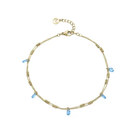 Tobillera Viceroy Fashion Acero Baño Oro y Cristales Azules 14366T01012