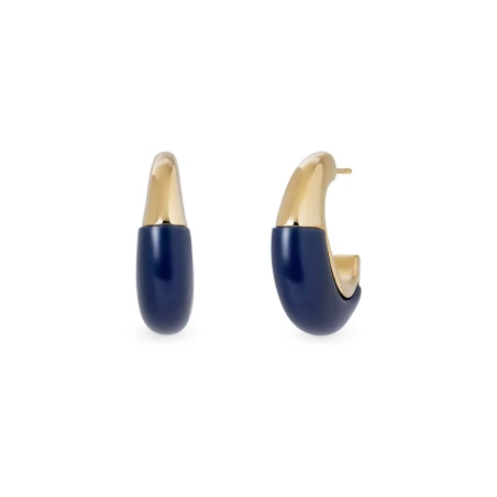 Pendientes Vidal&Vidal Semiluna Navy y Baño Oro X48108A