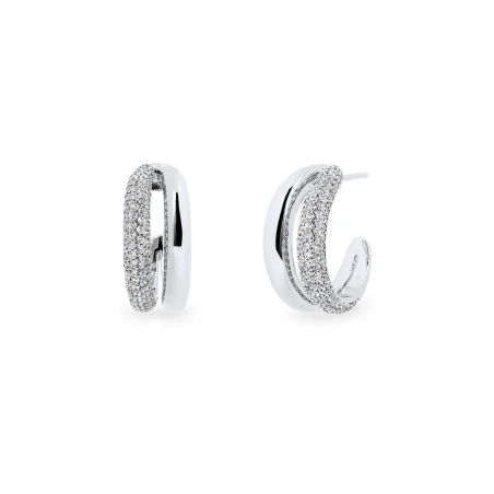 Pendientes Vidal&Vidal Allure Semiluna Baño Plata y Circonitas X28157