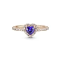 Anillo Pandora Rose Corazón Azul Brillante 188421C01