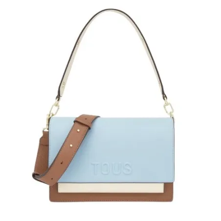 Bolso Bandolera TOUS Audree Saffiano Azul Cielo y Moca Mediano 2002358234