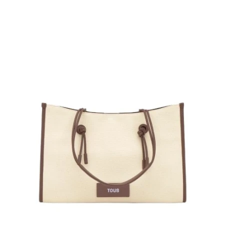Bolso Shopper TOUS Summer Holidays Jacquard Beige Grande 2002439901