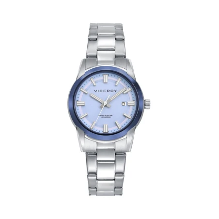 Reloj Viceroy Abraham Mateo Plateado y Azul Analógico Mujer 401348-37