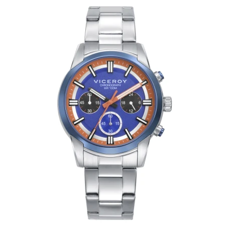 Reloj Viceroy Abraham Mateo Plateado y Azul Cronógrafo Hombre 401507-37