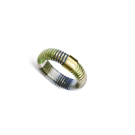 Anillo Viceroy Fashion Laura Escanes Tubogas Verde y Azul 14361A01416