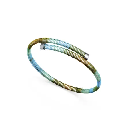Pulsera Viceroy Fashion Laura Escanes Tubogas Acero y Cordón Azul, Verde y Marrón 14361P01019