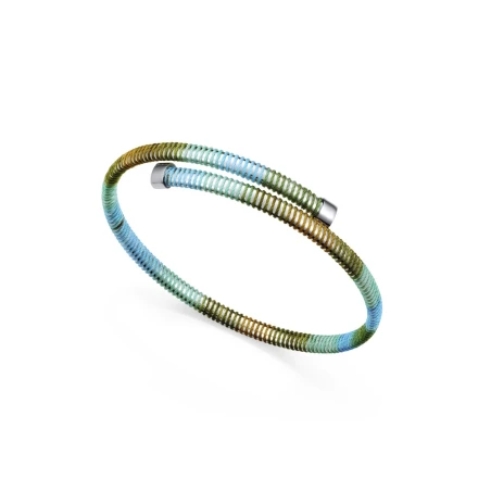 Pulsera Viceroy Fashion Laura Escanes Tubogas Acero y Cordón Azul, Verde y Marrón 14361P01019