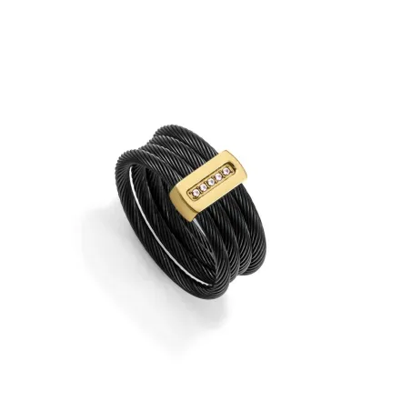 Anillo Viceroy Fashion Cables Acero Negro y Dorado 15194A01210