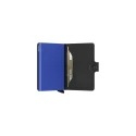Tarjetero Secrid Miniwallet Matte, Negro y Azul Hombre MM-BLACK & BLUE