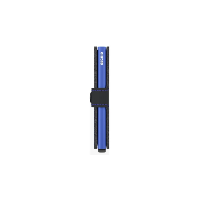 Tarjetero Secrid Miniwallet Matte, Negro y Azul Hombre MM-BLACK & BLUE