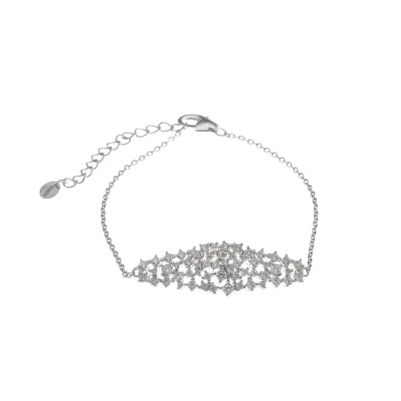 Pulsera Salvatore Óvalo Calado Plata Baño Rodio y Circonitas Blancas 195P0035