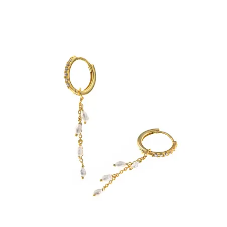 Pulsera Salvatore Aro y Cadena Plata Baño Oro y Perlas 213A0655