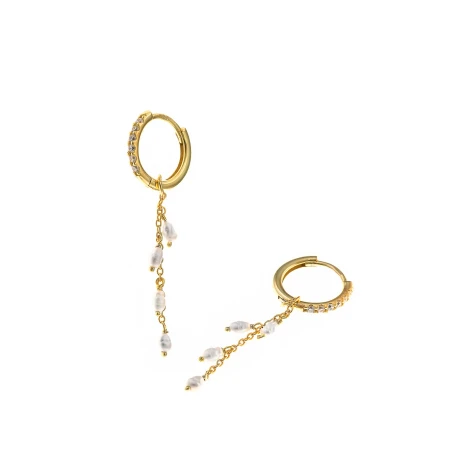 Pulsera Salvatore Aro y Cadena Plata Baño Oro y Perlas 213A0655