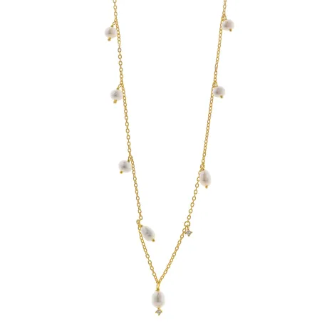 Collar Salvatore Plata Baño Oro y Perlas 213C0207