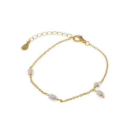Pulsera Salvatore Plata Baño Oro y Perlas 213P0049