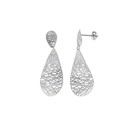 Pendientes Salvatore Óvalos Plata Baño Rodio 239A0012