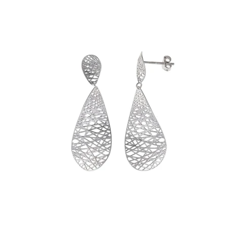 Pendientes Salvatore Óvalos Plata Baño Rodio 239A0012