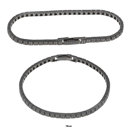 Pulsera Salvatore Plata Baño Rutenio y Circonitas blancas 136P0253