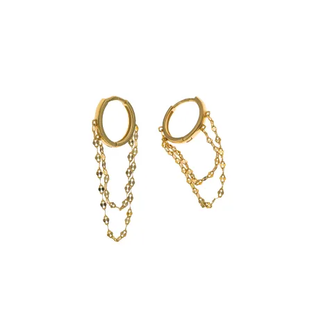 Pendientes Salvatore Aro y Cadena Plata Baño Oro 213A0672