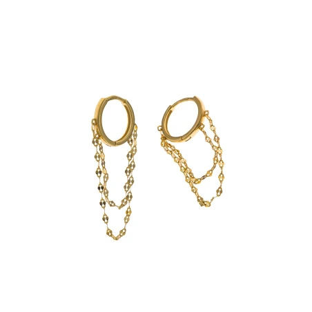 Pendientes Salvatore Aro y Cadena Plata Baño Oro 213A0672