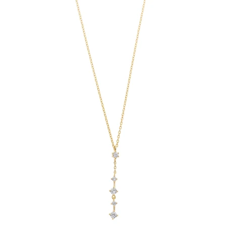 Collar Salvatore Cadena Plata Baño Oro y Circonitas Blancas 213C0202