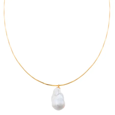 Collar Salvatore Plata Baño Oro y Perla Barroca 275C0004