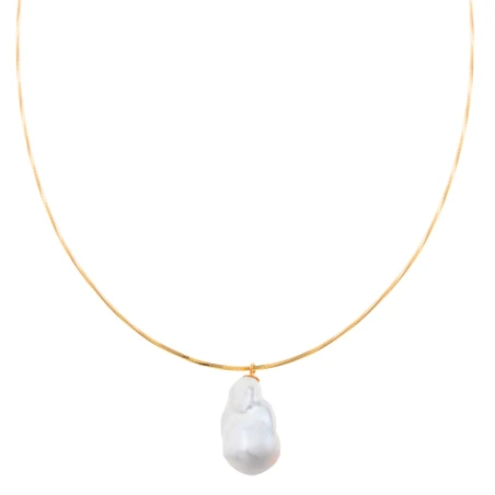 Collar Salvatore Plata Baño Oro y Perla Barroca 275C0004