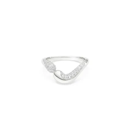 Anillo Abierto Swarovski Classica Baño Plata y Cristales Blancos 5742582