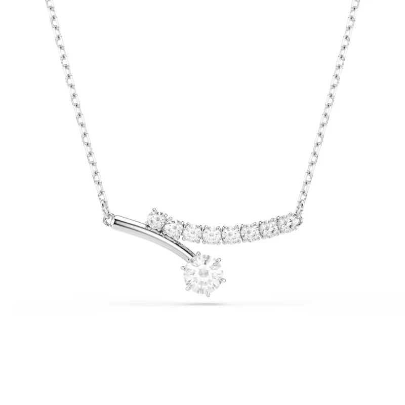 Collar Swarovski Matrix Baño Oro Rodio y Criconitas Blancas 5753568
