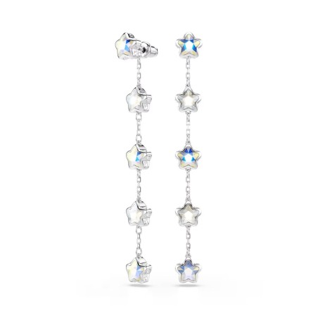 Pendientes Largos Swarovski chroma Estrellas Baño Rodio 5754184