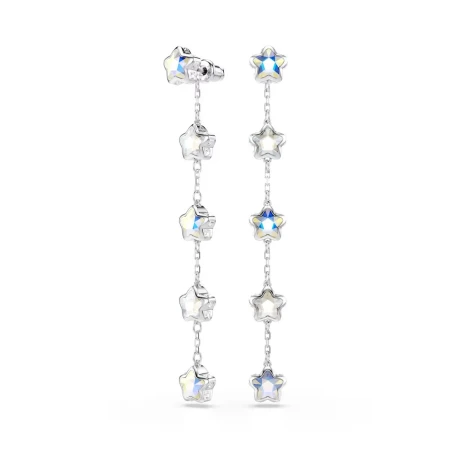 Pendientes Largos Swarovski chroma Estrellas Baño Rodio 5754184