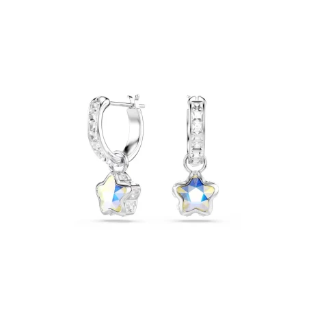 Pendientes Swarovski Chroma Aro y Estrella Baño Rodio y Cristales Blancos 5754172