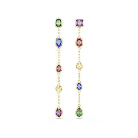 Pendientes Largos Swarovski Imber Baño Oro y Cristales Multicolor 5753289