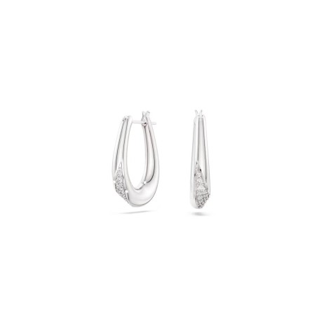 Pendientes Swarovski Classica Aro Baño Rodio y Cristales Blancos 5743474