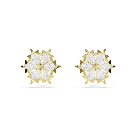 Pendientes Swarovski Magic Copo de Nieve Baño Oro y Cristales Blancos 5757816
