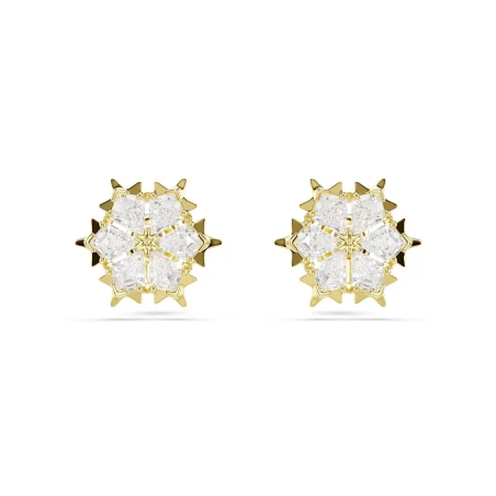 Pendientes Swarovski Magic Copo de Nieve Baño Oro y Cristales Blancos 5757816
