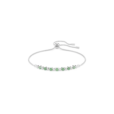 Pulsera Swarovski Matrix Baño Rodio y Cristales Verdes 5758987