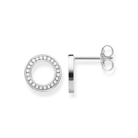 Pendientes Thomas Sabo Botón Círculo Plata y Circonitas Blancas H1947-051-14