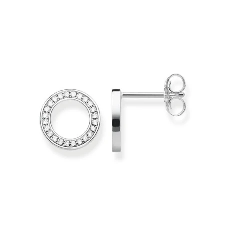 Pendientes Thomas Sabo Botón Círculo Plata y Circonitas Blancas H1947-051-14