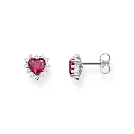 Pendientes Thomas Sabo Corazón Plata y Circonitas Rosa y Blancas H2315-013-10