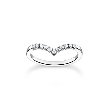 Anillo Thomas Sabo V Plata y Circonitas Blancas TR2394-051-14