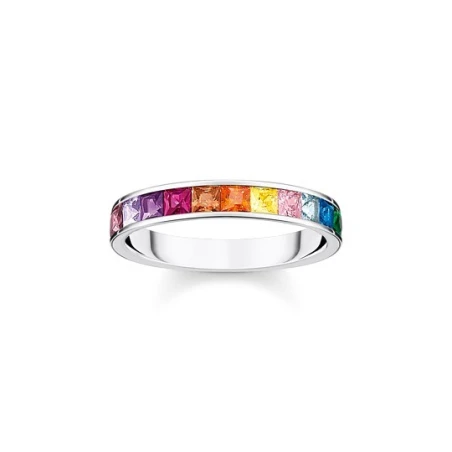 Anillo Thomas Sabo Plata y Circonitas Multicolor TR2403-477-7